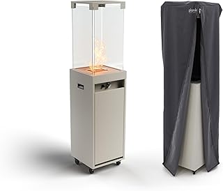 Planika – Faro – Grauer Gas-Terrassenheizer, 8kW tragbar und freistehend, Propan/LPG – Heizpilz f…
