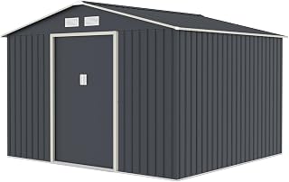 HATTORO S250 Metall Gerätehaus 277x259x193 cm (BxTxH) Geräteschuppen Garten Schuppen Gartenhaus…