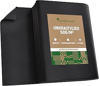 GardenGloss Unkrautvlies Gartenvlies 50g/m2 – (10m x 2 m, Gefaltet) | Anti-Rost – Für Vlies & Be…