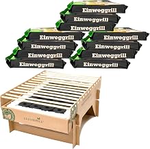 Öko Einweggrill 12er Set Bio Grill Bambus Nachhaltig Rauchfrei Campinggrill | BURI, Grillrost, n…
