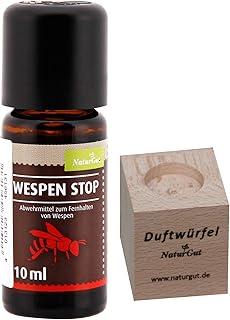 NaturGut Wespen-Stop Konzentrat (10ml mit Duftwürfel) | Effektive Wespenabwehr für Terrasse, Ba…