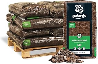 GALAMIO Rindenmulch Kiefer Mix 5-60 mm – 720L (12 x 60L) – unbehandelter, natürlicher Bodenschutz