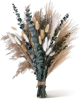 LAUMOE 77 Stück Pampasgras Deko Boho, Getrocknete Blumen Deko Trockenblumen Zum Basteln Groß Pa…