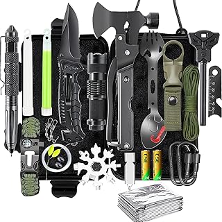 21 in 1 Survival Kit, Outdoor Ausrüstung, Survival Ausrüstung für Camping, Bushcraft, Wandern,…