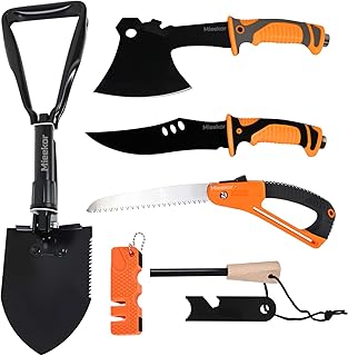 6 in 1 Outdoor Axt Survival Set,Survival Ausrüstung,Survival Messer & Outdoor Werkzeuge Set,