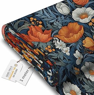DreamRoots Markisenstoff Meterware, Flower Bombs, 1 m | Oxford Segeltuch, wasserdicht, Polstersto…