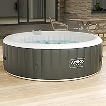 Arebos Whirlpool | aufblasbar | In- & Outdoor | 6 Personen | ⌀ 208 cm | 130 Massagedüsen | mit…