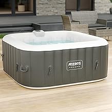 Arebos Aufblasbarer Spa Pool | für drinnen und draußen | Whirlpool 4 Personen | 154x154cm | 100…